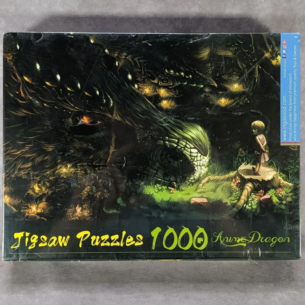 InGooooD Anime Dragon 1000 Piece Wooden Jigsaw Puzzle Fantasy Sealed IG-0443
